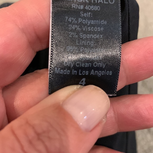 NWT Black Halo Women’s Racer Back Blue/Black Dress With Front Zipper and Slit - Picture 10 of 10